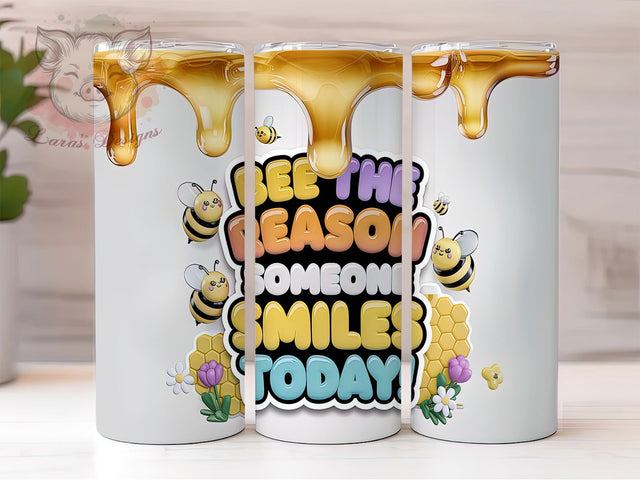 Bee Kind Inspirational Tumbler, Positive Quote Tumbler Wrap, 20oz Bee Kind Cup, Happy Bee Sublimation PNG, Motivational Tumbler Design, Uplifting Message Cup, Cute Bumblebee Wrap Sublimation Lara' s Designs 
