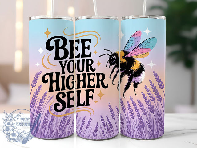 Bee Kind Positive Quote Tumbler, Positive Affirmation Wrap, 20Oz Skinny Tumbler, Bee Sublimation Design, Inspirational Quote Tumbler, Be Kind Wrap, Motivational Tumbler Design Sublimation ToriDesigns 