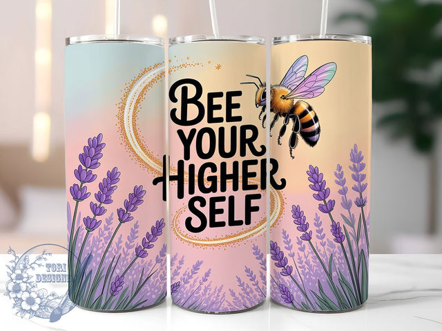 Bee Kind Positive Quote Tumbler, Positive Affirmation Wrap, 20Oz Skinny Tumbler, Bee Sublimation Design, Inspirational Quote Tumbler, Be Kind Wrap, Motivational Tumbler Design Sublimation ToriDesigns 