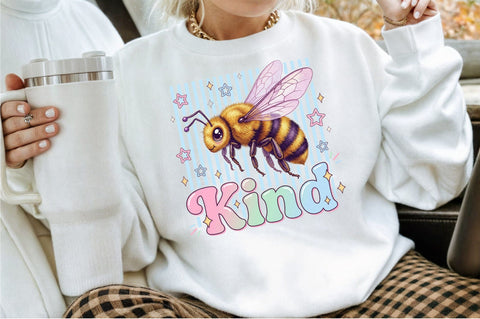 Bee Kind Quote Cute Bee Clipart PNG Sublimation designartist 