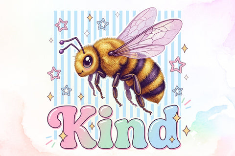 Bee Kind Quote Cute Bee Clipart PNG Sublimation designartist 