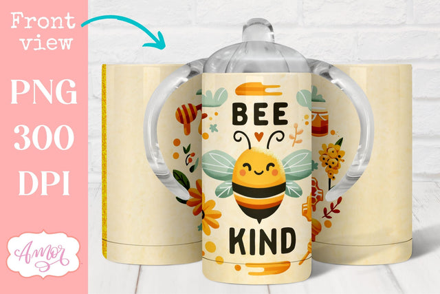 Bee kind sippy cup sublimation PNG | Kids tumbler template Sublimation Amorclipart 