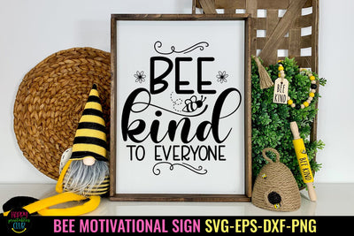 Bee Kind SVG I Bee Motivational SVG I Bee Home Decor SVG SVG Happy Printables Club 