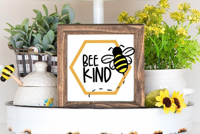 Bee Kind SVG - Summer Bee Cut File SVG Silhouette School Blog Design Shop 