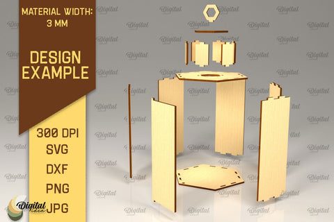 Bee Lantern Laser Cut Design. Honeycomb Decor SVG SVG Evgenyia Guschina 