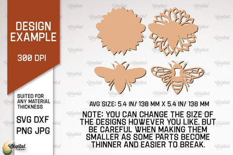 Bee Layered Wall Decor Laser Cut. Bee Wall Art SVG Design SVG Evgenyia Guschina 