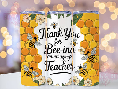Bee-lieve in Teachers Tumbler Wrap, Appreciation Pun Gift, Teaching Thank You, Bee Teacher Theme, Education Gratitude Gift, Teacher Pun Present, Classroom Thanks Gift Sublimation SvggirlplusArt 