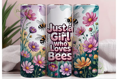 Bee Lover Floral Tumbler Wrap Sublimation PixelChick 