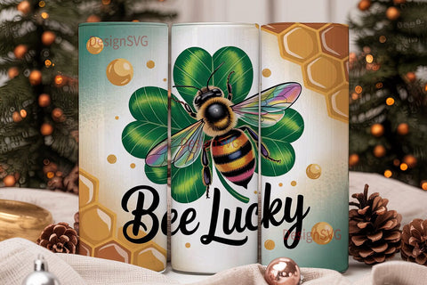 Bee Lucky 20oz Tumbler Wrap Sublimation DesignSVG 