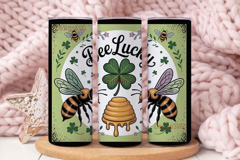 Bee Lucky 20oz Tumbler Wrap Sublimation DesignSVG 