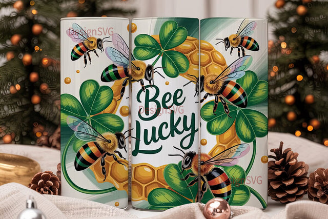 Bee Lucky 20oz Tumbler Wrap Sublimation DesignSVG 