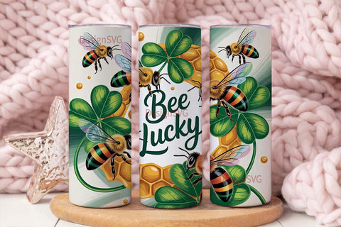 Bee Lucky 20oz Tumbler Wrap Sublimation DesignSVG 