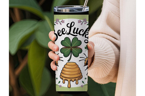 Bee Lucky 20oz Tumbler Wrap Sublimation DesignSVG 
