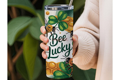 Bee Lucky 20oz Tumbler Wrap Sublimation DesignSVG 