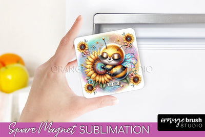 Bee Magnet Sublimation - Cute Bee Quote Magnet Design Sublimation OrangeBrushStudio 