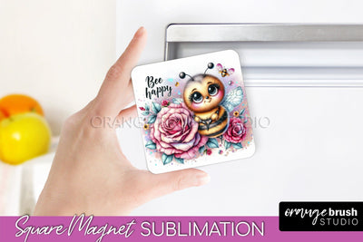 Bee Magnet Sublimation - Cute Bee Quote Magnet Design Sublimation OrangeBrushStudio 