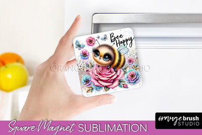 Bee Magnet Sublimation - Cute Bee Quote Magnet Design Sublimation OrangeBrushStudio 