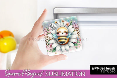Bee Magnet Sublimation - Cute Bee Quote Magnet Design Sublimation OrangeBrushStudio 