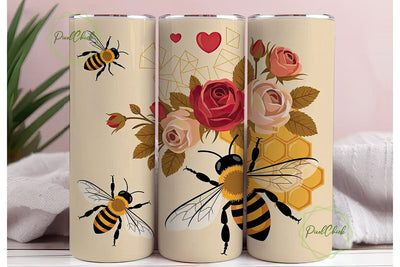 Bee Mine 20oz Tumbler Wrap Sublimation PixelChick 