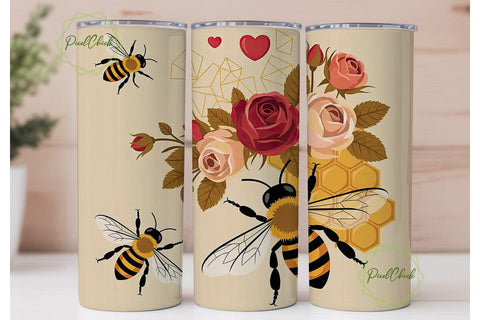 Bee Mine 20oz Tumbler Wrap Sublimation PixelChick 
