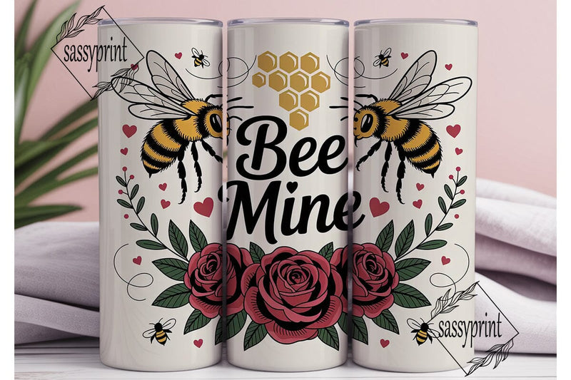 Bee Mine 20oz Tumbler Wrap Sublimation sassyprint 