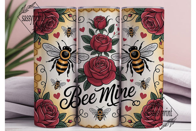 Bee Mine 20oz Tumbler Wrap Sublimation sassyprint 