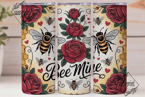 Bee Mine 20oz Tumbler Wrap Sublimation sassyprint 