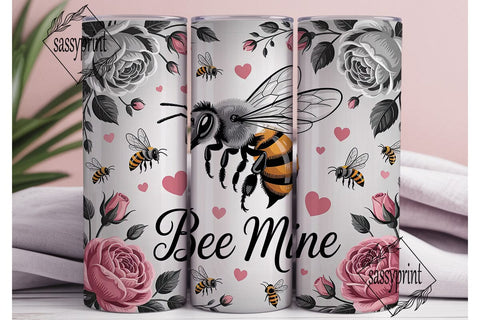 Bee Mine 20oz Tumbler Wrap Sublimation sassyprint 