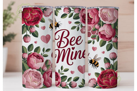Bee Mine Floral 20oz Tumbler Wrap Sublimation PixelChick 