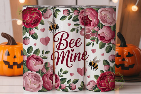 Bee Mine Floral 20oz Tumbler Wrap Sublimation PixelChick 