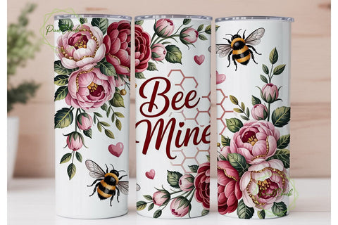 Bee Mine Floral 20oz Tumbler Wrap Sublimation PixelChick 