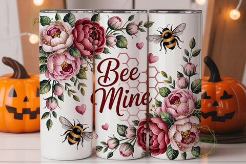 Bee Mine Floral 20oz Tumbler Wrap Sublimation PixelChick 