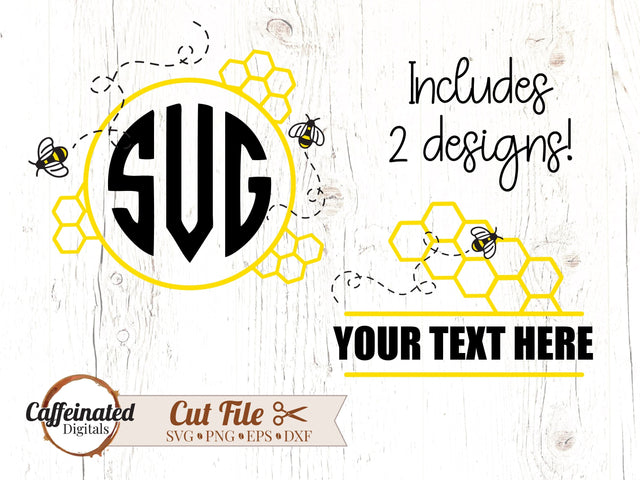 Bee Monogram SVG SVG Caffeinated SVGs 