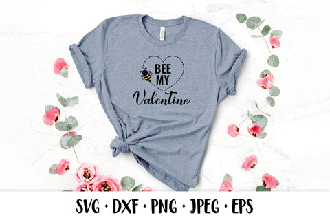 Bee My Valentine SVG. Funny Valentines quote. Shirt design SVG LaBelezoka 