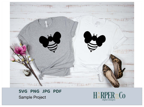 Bee Outline 4 SVG PNG Cut EPS File SVG HarperNCo 