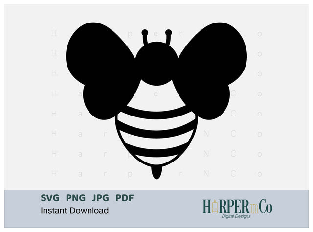Bee Outline 4 SVG PNG Cut EPS File SVG HarperNCo 