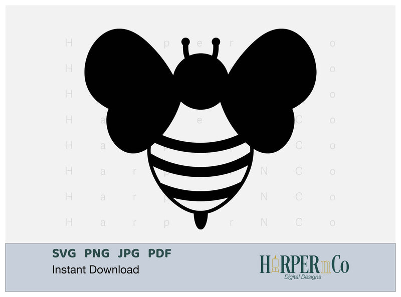 Bee Outline 4 SVG PNG Cut EPS File SVG HarperNCo 