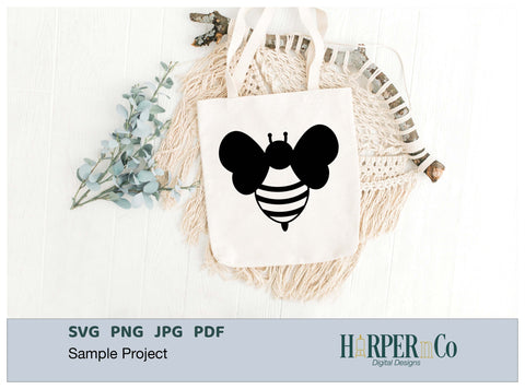 Bee Outline 4 SVG PNG Cut EPS File SVG HarperNCo 
