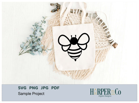Bee Outline 6 SVG PNG Cut EPS File SVG HarperNCo 