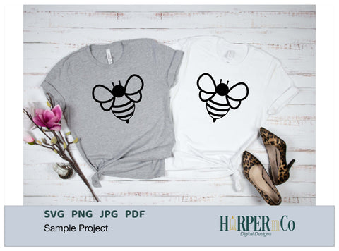 Bee Outline 6 SVG PNG Cut EPS File SVG HarperNCo 