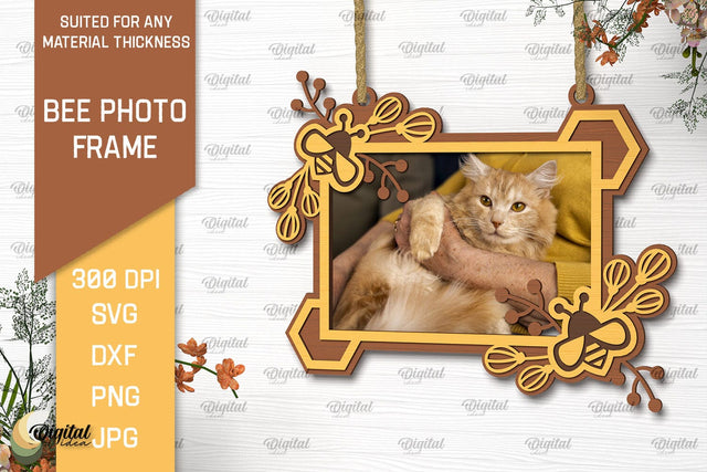 Bee Photo Frame Laser Cut. Honeycomb Design SVG SVG Evgenyia Guschina 