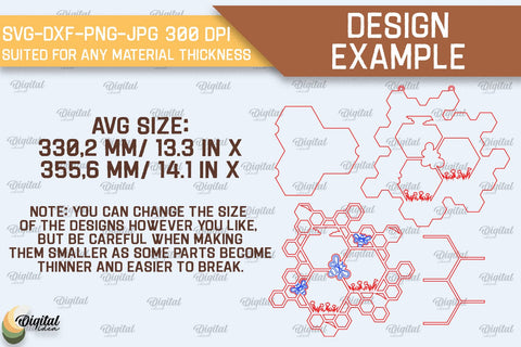 Bee Photo Frames Laser Cut Bundle. Honeycomb Designs SVG SVG Evgenyia Guschina 