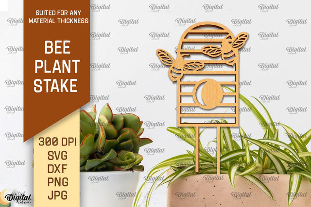 Bee Plant Stake Laser Cut. Bee Design SVG SVG Evgenyia Guschina 