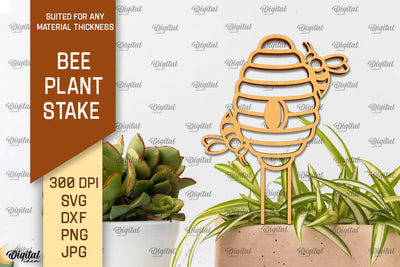 Bee Plant Stake Laser Cut. Bee Design SVG SVG Evgenyia Guschina 