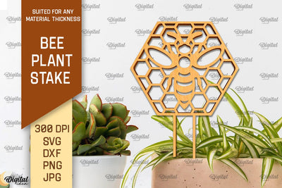 Bee Plant Stake Laser Cut. Bee Design SVG SVG Evgenyia Guschina 