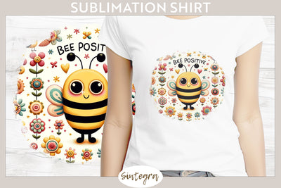 Bee Positive v1 T-shirt Sublimation Sublimation Sintegra 
