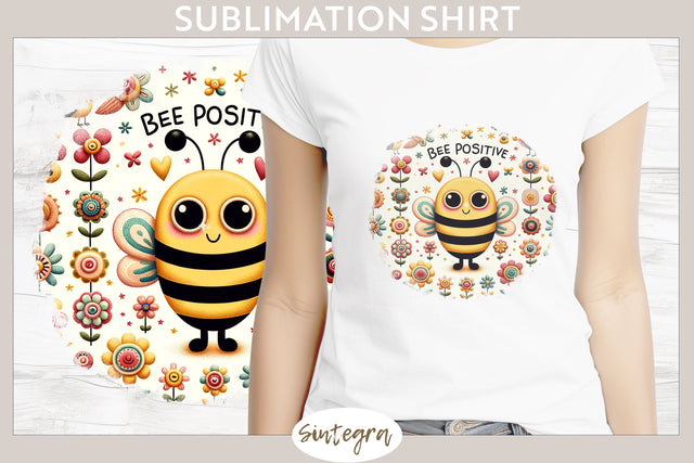 Bee Positive v1 T-shirt Sublimation Sublimation Sintegra 
