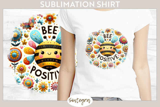 Bee Positive v2 T-shirt Sublimation Sublimation Sintegra 