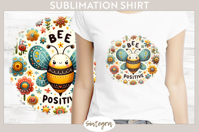 Bee Positive v4 T-shirt Sublimation Sublimation Sintegra 