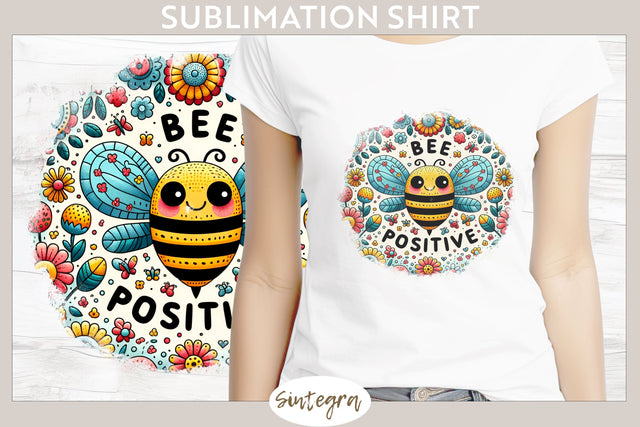 Bee Positive v5 T-shirt Sublimation Sublimation Sintegra 